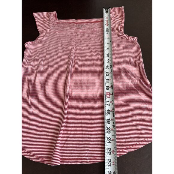 Loft Womens Red & White Striped Cap Sleeve Top Size SP - Picture 6 of 7